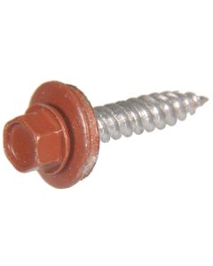 Hex Head Neo Washer -  Self Piercing - Ceramic Coat Screws - #10x1" Red - 1lb