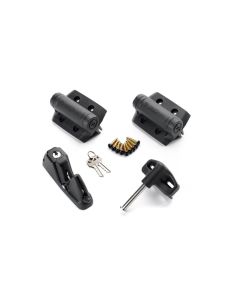 Trex Gate Kit - Aluminum Gate Hardware Kit - 2 Hinges, Locking Hasp w/Keys - Black