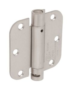 NH - Hinge - Door Spring Hinge w/Fasteners - Sq Crnr - Satin Nickel -  3.5"