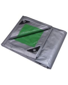 Tarp -  8'x10' - Heavy Duty Reversible w/Grommets - Silver/Green