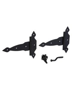 NH - Hinge - Gate T-Hinge & Latch Kit - Spear - Black