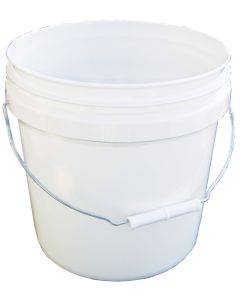 Pail/Bucket w/Handle - 2 Gallon - White - Plastic (HDPE)