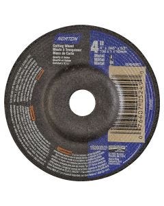 Norton - Cut-Off Wheel - Metal - Aluminum Oxide - 4"x.045" - 5/8" Arbor - Type 27