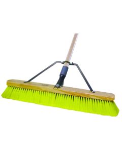 Quickie - Push Broom w/Brace - 24" Lime Grn Bristle - Construction - #857SUS