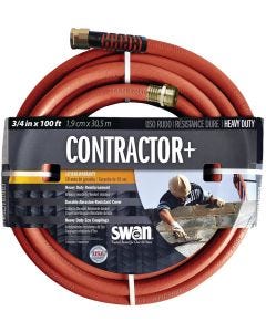 Swan - Garden Hose - Contractor+ - Red - 3/4" ID x 100ft 