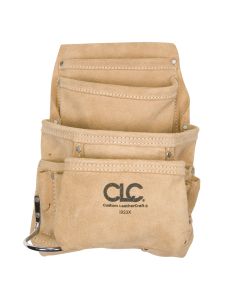 CLC - Tool Works™ - Tool Pouch - Carpenter Nail & Tool Suede Leather Pouch - 10 Pocket - #I923X (No Belt)