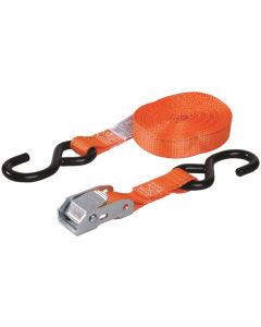 Ratchet Tie Down - Cam Buckle w/"S" Hooks -  400lb - 1"x15' 