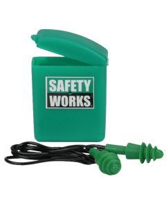 Safety Works - Ear Protection - Ear Plugs w/Cord & Storage Case (23dB) - 1 Pair