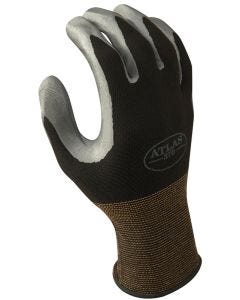 Atlas Gloves - Nitrile w/Nylon Lining - Black w/Gray Coating - #370 - Large