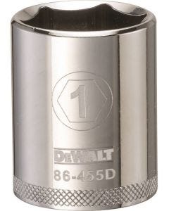 DeWalt -  Drive Socket - 1" Socket, 1/2" Drive - Polished Chrome Steel 