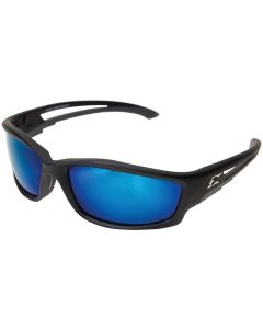 Edge - Safety Glasses - TSKAP218 - Kazbek - Black Frame - Polarized Aqua Precision Blue Mirror Lens