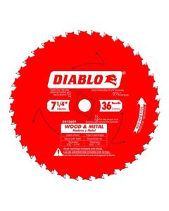 Diablo - TiCo™ - Circular Blade - General Purpose - 7-1/4" x 36T - 5/8" Arbor 