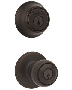 Kwikset - Polo - Keyed Entry Knob w/Deadbolt Single Cyliner Combo - Venetian Bronze - 690P11PCP 