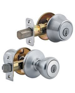 Kwikset - Tylo - Keyed Entry Knob w/Deadbolt Combo - Satin Chrome - 690T26DCP6ALRCSK6