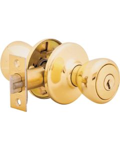 Kwikset - Tylo - Keyed Entry Knob - Polished Brass - 400T3CP6K6