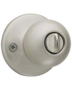 Kwikset - Polo - Privacy/Bed/Bath Knob - Satin Nickel - 300P15CP 