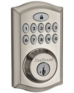 Kwikset - Tustin - Deadbolt Smartcode Button w/Key - Satin Nickel - 913TRL15