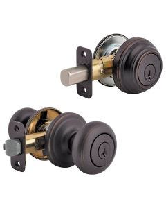 Kwikset - Juno - Keyed Entry Knob w/Deadbolt Single Cylinder Combo - Venetian Bronze - 99910035