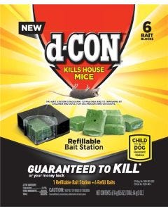 d-Con - Mouse Bait - Ready-to-Use Refillable Station - 6 Refills