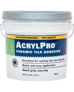 AcrylPro - Ceramic Tile Adhesive - Liquid Paste - White - 3.5 Gallon Pail