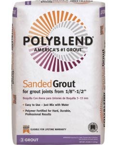 Polyblend Grout - Sanded Powder - For 1/8" to 1/2" Joints - #180 Sand Stone - 25lb Bag
