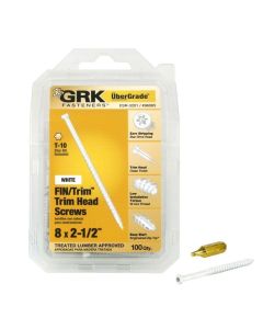 GRK - Finish Trim Head Screw - 8x2-1/2" - White - 100ct