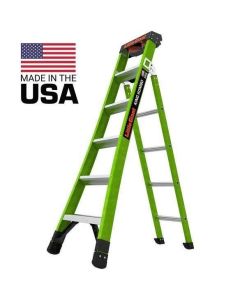 Little Giant - 6 King Kombo - 3 in 1 Articulating Ladder - Fiberglass - Type 1AA - 375lb - 6'