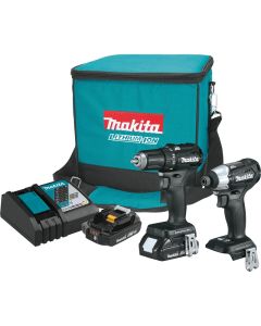 Makita - LXT® - CX200RB - Compact Impact Driver & 1/2" Driver-Drill Combo Kit - w/2 Batteries & Charger - 18V/2.0Ah