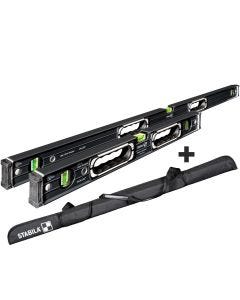 Stabila - Level - Dark Shadow -  Box Beam 196-2 Series Set w/Case - 48" & 72" - #37300