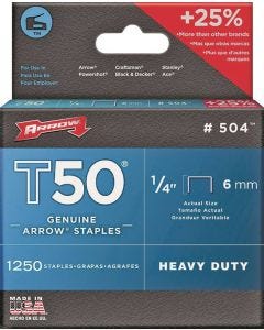 Arrow - Staples T50 - 3/8" Crn - 1/2" Leg - 5M/Box