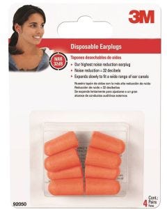 3M - Ear Protection - Foam Ear Plugs - Disposable (32dB) - 4ct