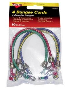 Keeper - Bungee Cord - Mini 10" - 4pk