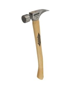 Stiletto - 14oz Titanium Straight Claw Framing Hammer - Crvd Hickory Hndl/Mill Face - #TI14MC