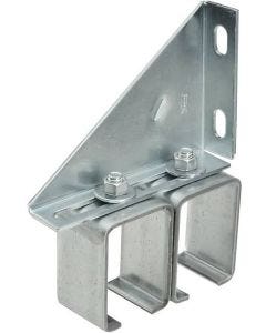 NH - Barn Door - Box Rail Bracket - Double Splice Adj w/Fasteners - Zinc