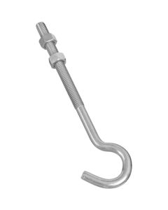 NH - Hook Bolt w/Hex Nuts - Zinc - .3725x7 (3/8x7")