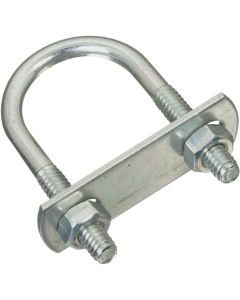 NH - U-Bolt w/Plate & Nuts - Zinc - .25x1.125x2.25 (1/4x1-1/8x2-1/4")