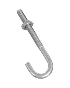 NH - J-Bolt w/Hex Nut - Zinc - .19x2.5 (3/16x2-1/2") 