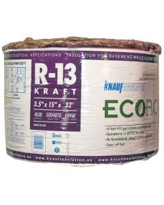 R13 - Kraft Faced Insulation - Ecoroll - 3-1/2"x15"x32' (40 sqft)