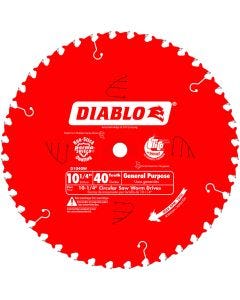 Diablo - TiCo™ - Circular Blade - General Purpose Worm Drive - 10-1/4" x 40T - 5/8" Arbor 