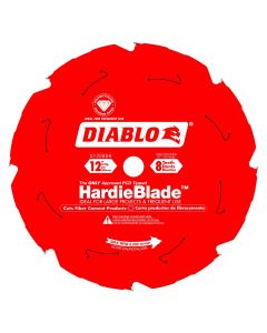 Diablo - HardieBlade™ - Circular Blade - Hardie/Fiber Cement - 12" x 8T - 1" Arbor