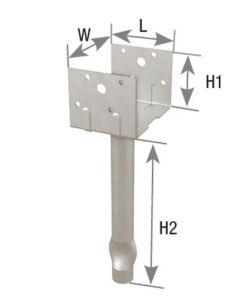 MiTek - EPB4408-HDG - Heavy Duty Elevated Post Base - 4x4 - Galv (Ref# EPB44HDG)