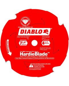 Diablo - HardieBlade™ - Circular Blade - Hardie/Fiber Cement - 7-1/4" x 4T - 5/8" Arbor (Carded)