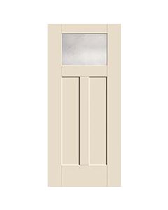 3/0X6/8 - Smooth-Star - S2000 Full Lite Clear w/Low-e - 6-9/16 Jamb FJ Primed - Brz Adj Sill - BWS - Brickmould - DBL Bore - US15 Hinge - RHI - Door Protective Package  